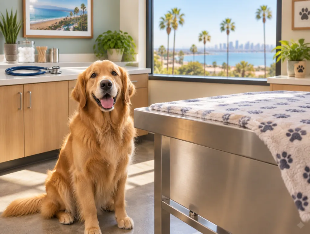 Veterinary clinic exam room in San Diego