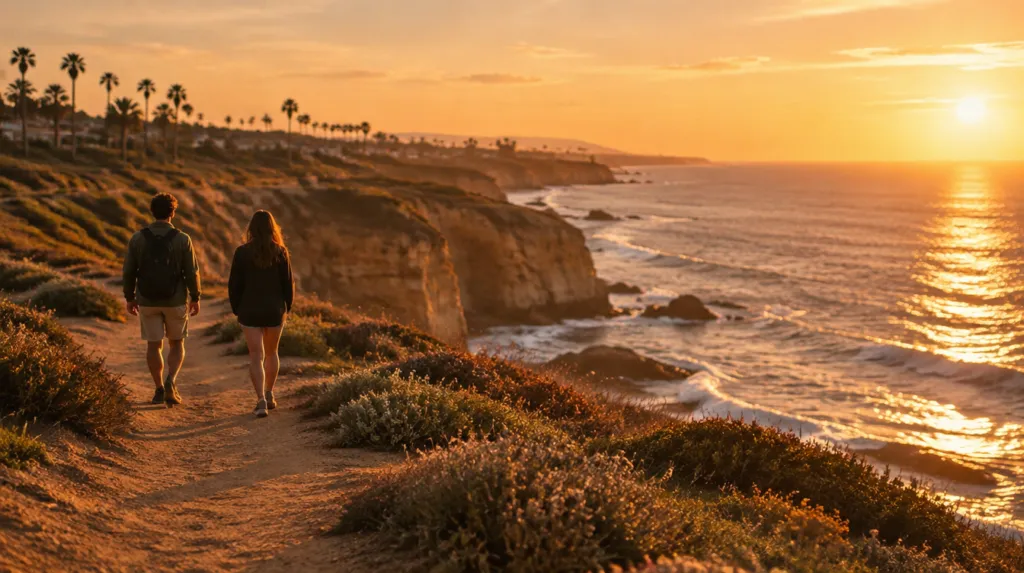 Sunset Cliffs, San Diego, at golden hour
