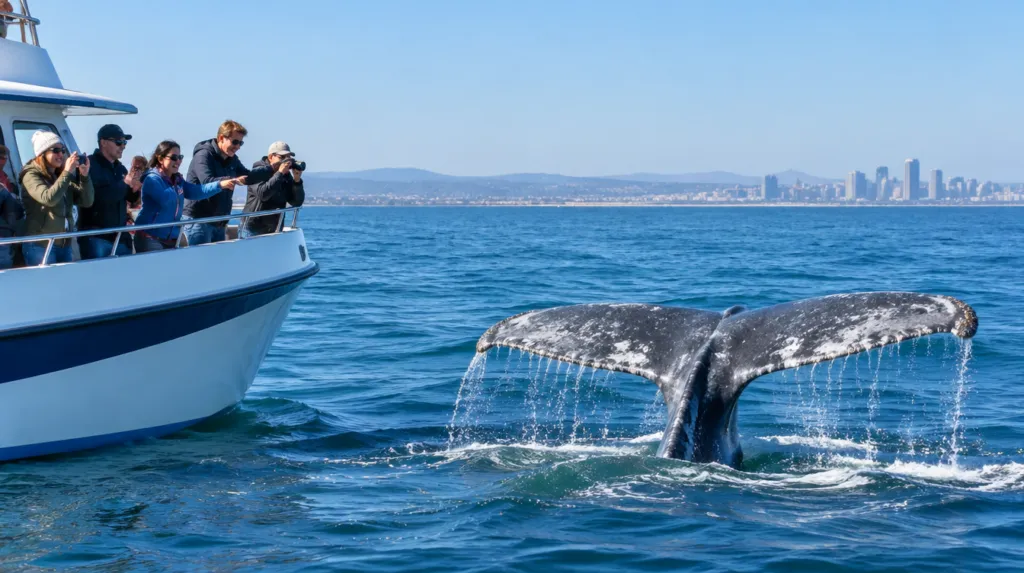 Whale watching off San Diego