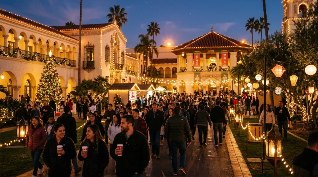 Holiday lights festival in Balboa Park