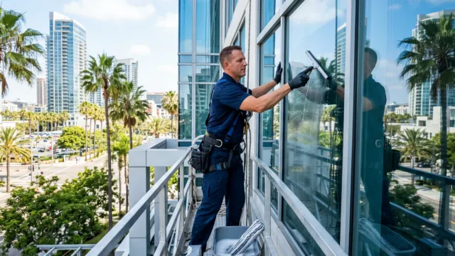 Commercial window cleaning in San Diego