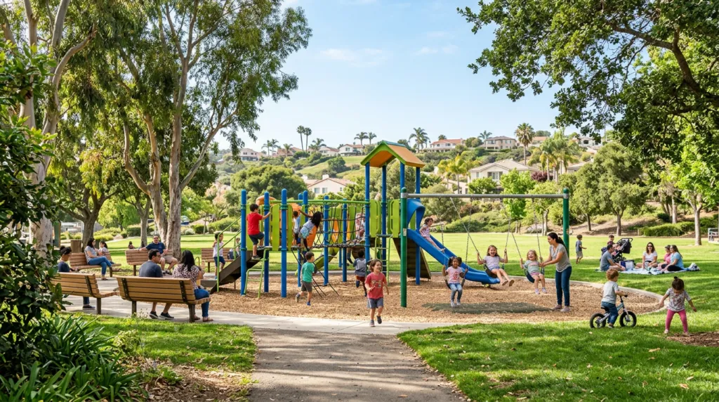 Neighborhood park playground in San Diego
